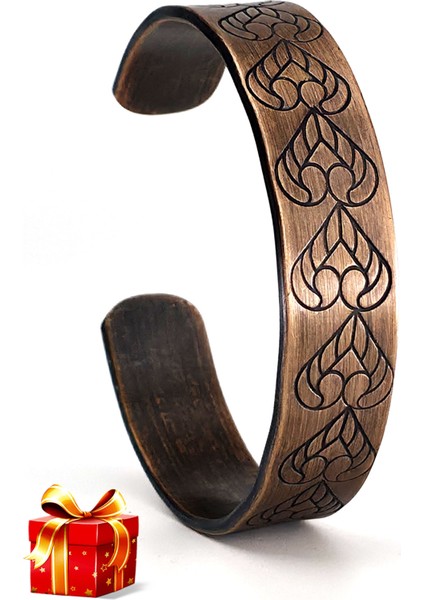 El Yapımı Ayarlanabilir Saf Bakır Bileklik Seti, Bakır Bilezik BB-325