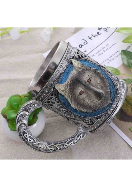 Kamp Doğa Paslanmaz Çelik Büyük Boy Kulplu Kurt Tasarım Kupa Bardak fiyatları