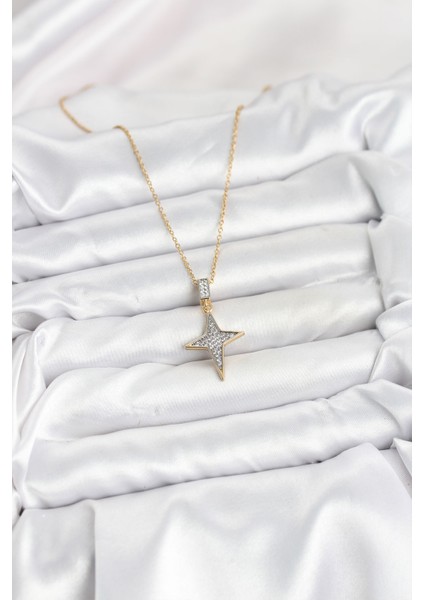 Zincir Gold Renk Kutup Yıldızı Model Zirkon Taşlı Kadın Kolye - EBJ251025W38298 fiyatları