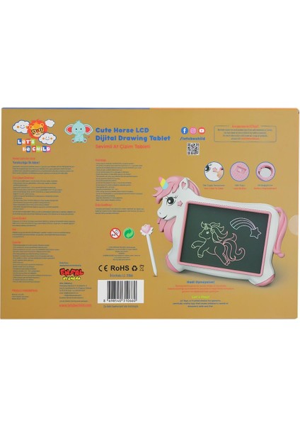 LC-31066 Sevimli At Çizim Tableti 10 Inç -Lets Be Child Kız Erkek Çocuk Oyuncak Eğitici Oyuncaklar fiyatları
