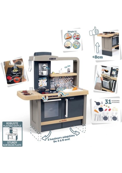 760031208 Smoby Tefal Evolutive Mutfak Kız Erkek Çocuk Oyuncak Eğitici Oyuncaklar