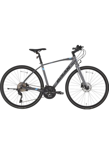 Trx 8600 Deore 700C Trekking Bisikleti – Alüminyum Kadro, Shimano Deore 30 Vites, Hidrolik Disk Fren, Alloy Rigid Maşa Gri Mavi