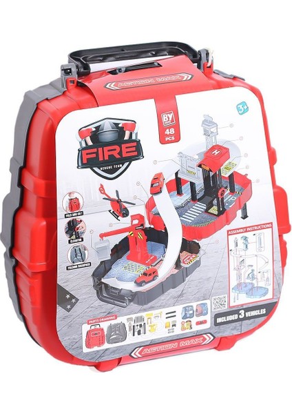 BP-620 Çantalı Itfaiye Yol Set Kız Erkek Çocuk Oyuncak Eğitici Oyuncaklar