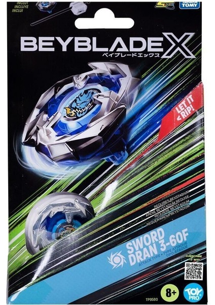BEY07000 Beyblade 1li Set Sword Dran 3-60F Kız Erkek Çocuk Oyuncak Eğitici Oyuncaklar