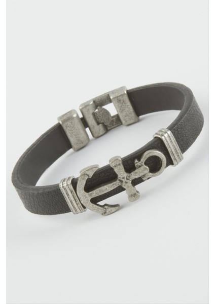 Techmrt Çapa Suni Deri Bileklik-Siyah