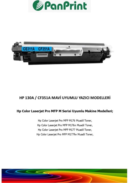 Hp Color Laserjet Pro Mfp M176N Mavi Muadil Toner, fiyatları