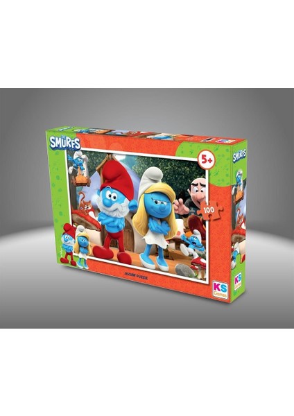 Smr 714 Smurf Şirinler 100 Prç Puzzle -Ks Kız Erkek Çocuk Oyuncak Eğitici Oyuncaklar
