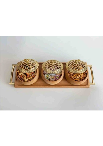 Doğal Meşe Ağacı Ahşap Sunumluk Çerezlik fırsatları