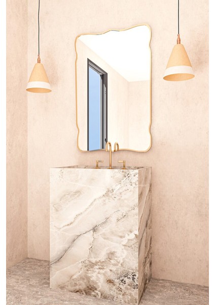 Premium Şık Asimetrik Ayna Ev Dekoru Estetik Duvar Aynası Banyo Aynası fiyatları