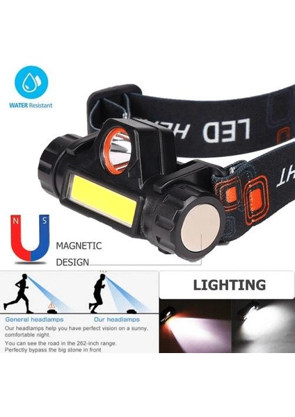 F-3434 Şarjlı Mıknatıslı Kafa Feneri - Lisinya