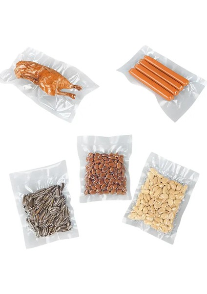Vakum Poşet Düz 15X25 Cm, Endüstriyel Vakum Makineleri Uyumlu Gıda Paketleme Poşeti 50 Adet