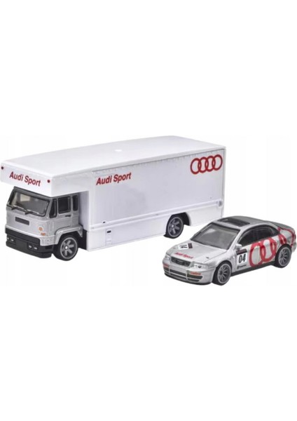 Hot Wheels Premium Team Transport Audi S4 Quattro & Fleet Flyer Kız Erkek Çocuk Oyuncak Eğitici Oyun