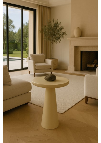 Doğal Masif Ahşap Krem Renk Mantar Sehpa – Tekli Yan Sehpa Modeli modelleri