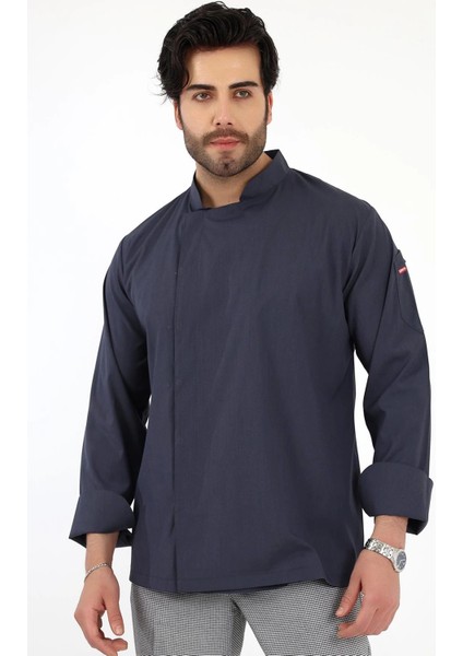 Erkek Likralı Aşçı Ceket - 6417 Füme