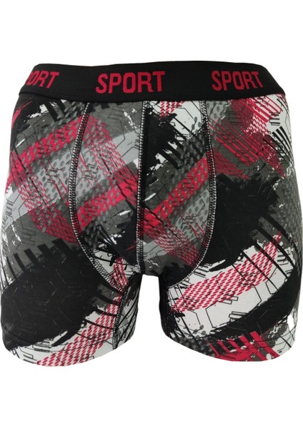 Erkek Desenli 5'li Premium Kutu Penye Pamuklu Likralı Boxer