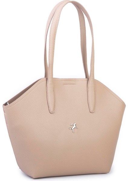 Kadın Büyük Boy Omuz Çantası Çapraz Askılı Bej Lopez