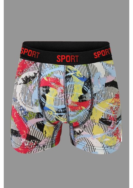 Erkek Desenli Premium Penye Pamuklu Likralı Boxer - 10'lu Set modelleri