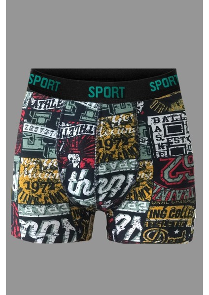 Erkek Desenli Premium Penye Pamuklu Likralı Boxer - 10'lu Set