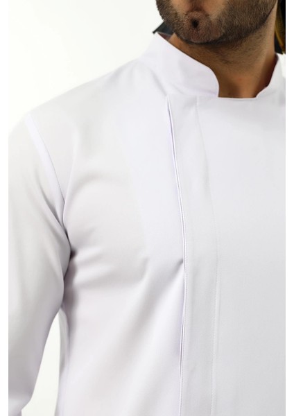 Erkek Likralı Aşçı Ceket - 6401 Beyaz Soft fiyatları