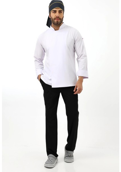 Erkek Likralı Aşçı Ceket - 6401 Beyaz Soft modelleri