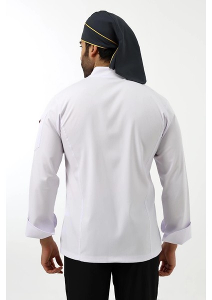 Erkek Likralı Aşçı Ceket - 6401 Beyaz Soft fırsatları