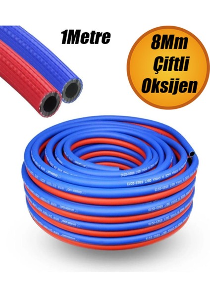 Çelik Oksijen Hortumu Hava Kaynak 8mm Çiftli Twain Thermo Hortum 1 Metre modelleri