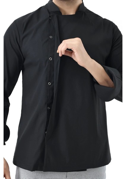 Erkek Likralı Aşçı Ceket - 6403 Siyah Soft modelleri