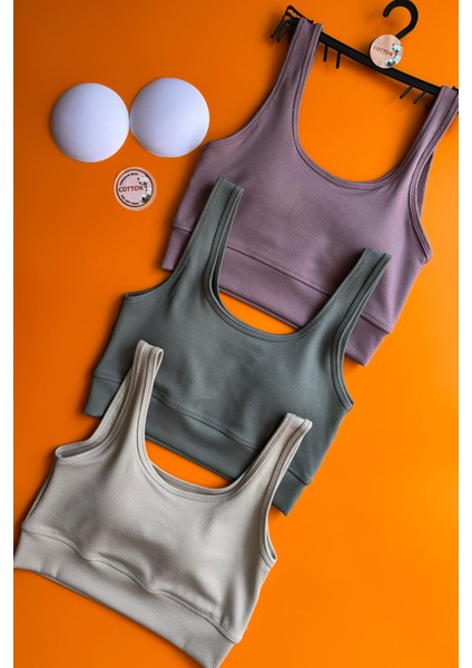 Zaphir 3'lü | Mürdüm, Taş Gri ve Yeşil Renk Destekli Büstiyer Bra Ribana Kadın Büstiyer-Sütyen 64A32 fiyatları