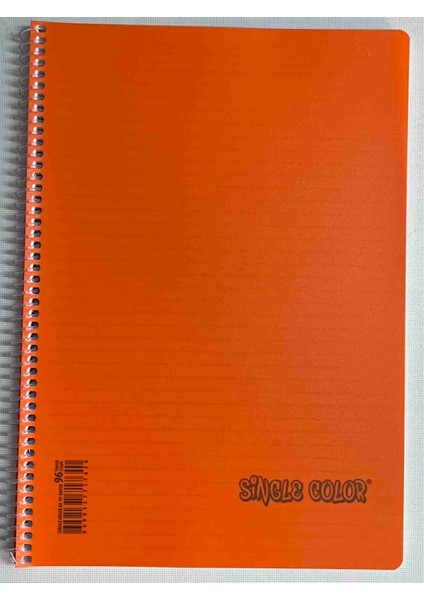Sıngle Color A4 96 Yaprak Çizgili Pp Kapak Spiralli Defter Turuncu