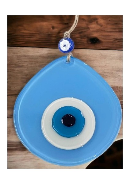 Mavi Nazar Boncuklu Açık Mavi Renk Nazar Boncuklu Damla Desen El Yapımı Duvar Süsü fırsatları