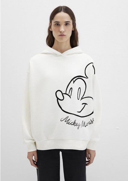 Mickey Mouse Baskılı Ekru Sweatshirt 1S10466-80194 fırsatları