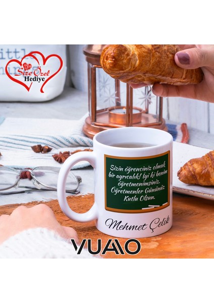 Öğretmenler Günü Hediyesi Kişiye Özel Isimli ve Sözlü Kupa Bardak - T7 fiyatları