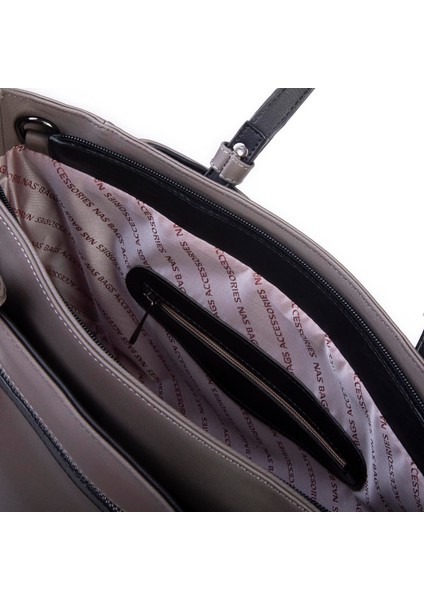 Kadın Büyük Boy Omuz Çantası Gri Siyah Buzzy fırsatları