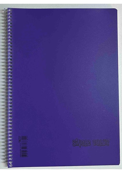 Sıngle Color A4 96 Yaprak Çizgili Pp Kapak Spiralli Defter Mor
