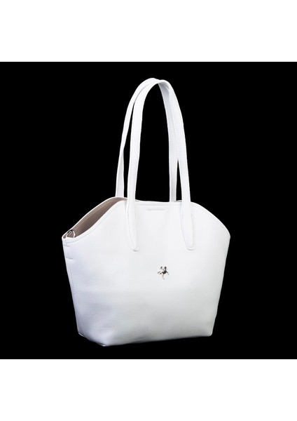 Kadın Büyük Boy Omuz Çantası Çapraz Askılı Beyaz Victoria