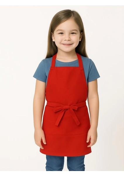 Kırmızı Askılı Çocuk Önlük 2 No