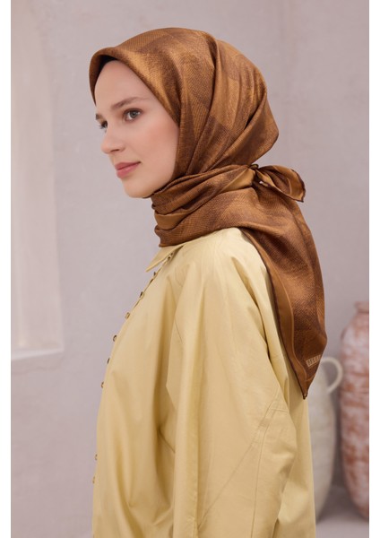 Logo Desen Ipek Twill Eşarp 4201D01 42