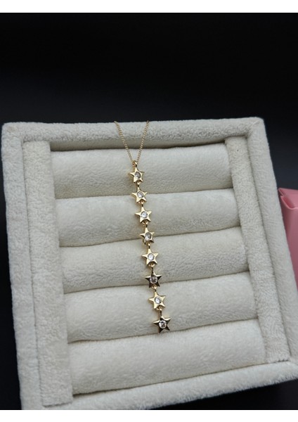 925 Ayar Gümüş Kaplama Yıldızlı Y Kolye , Zincirli Yıldız Detaylı Gümüş Kaplama Kadın Kolye fiyatları
