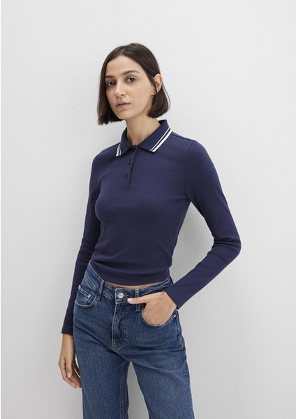 Çizgi Detaylı Lacivert Polo Tişört 1613836-80729