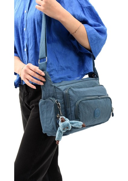 Çapraz Askılı Ultra Hafif Çok Cepli Omuz Çantası Klinkıl Kumaş