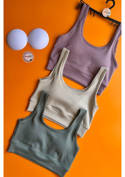 Zaphir 3'lü | Siyah, Mürdüm ve Yeşil Renk Destekli Büstiyer Bra Ribana Kadın Büstiyer-Sütyen 64A32 fiyatları