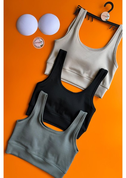 Zaphir 3'lü | Siyah, Mürdüm ve Yeşil Renk Destekli Büstiyer Bra Ribana Kadın Büstiyer-Sütyen 64A32 modelleri