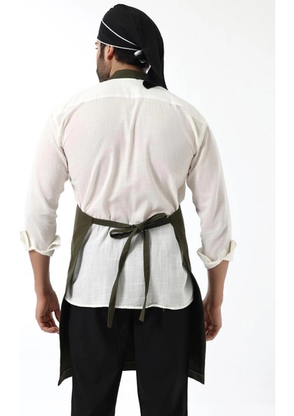 Barista Boyundan Askılı Önlük Kanguru Cepli - Yeşil fiyatları