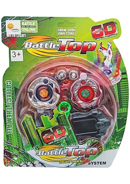 Kartela Sahalı 2 Li Beyblade -Dmn Kız Erkek Çocuk Oyuncak Eğitici Oyuncaklar