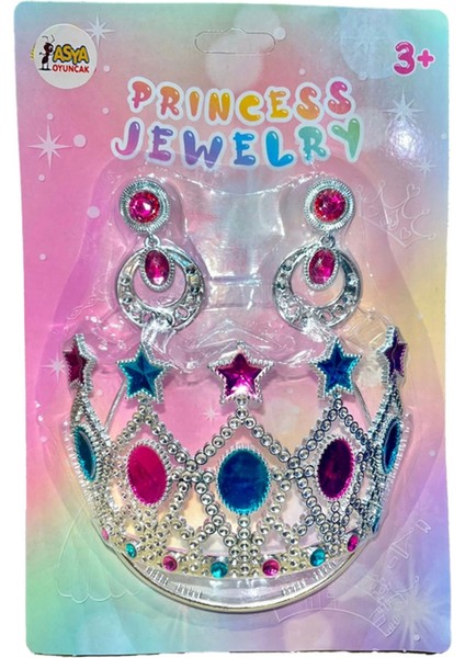 Prenses Tacı ve Küpe Seti Kız Erkek Çocuk Oyuncak Eğitici Oyuncaklar