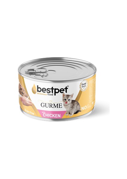 Mtxdpn Bestpet 85 gr x 24 Adet Yavru Kediler Için Tahılsız, Jöle Içinde Tavuk Etli Yaş Mama