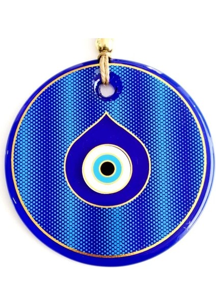 Gold Yaldızlı Damla Göz Şekilli Cam Nazar Boncuğu Duvar Süsü