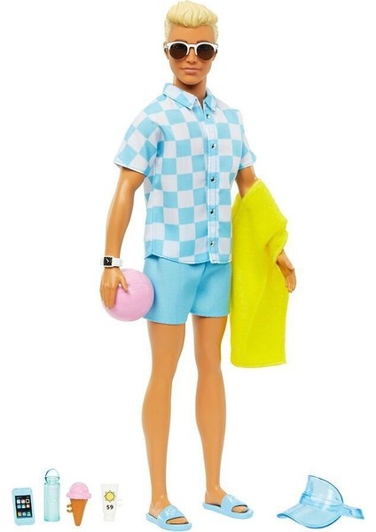 HPL74 Barbie Plaj Günü Oyun Seti -Ken Kız Erkek Çocuk Oyuncak Eğitici Oyuncaklar