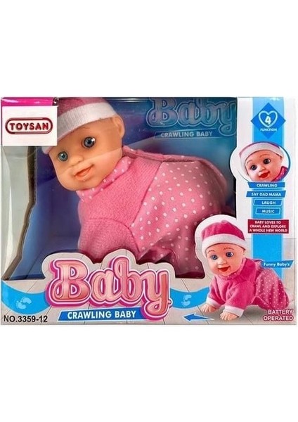 Pilli Emekleyen Sesli Bebek - 1ADET Stokta Olan Gönderilir Kız Erkek Çocuk Oyuncak Eğitici Oyuncakla fiyatları