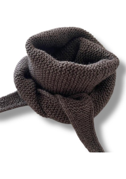 Sophie Örgü Eşarp Fular Şal Pfdkf2 Kahverengi